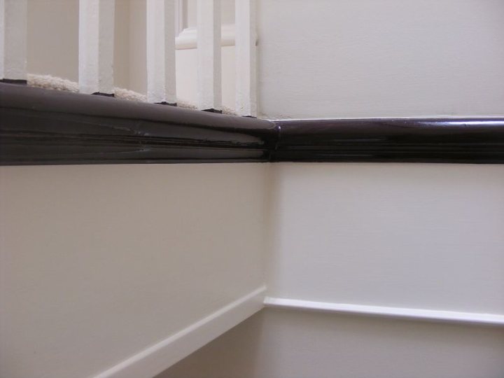 Painted hallway ledge and woodwork details
