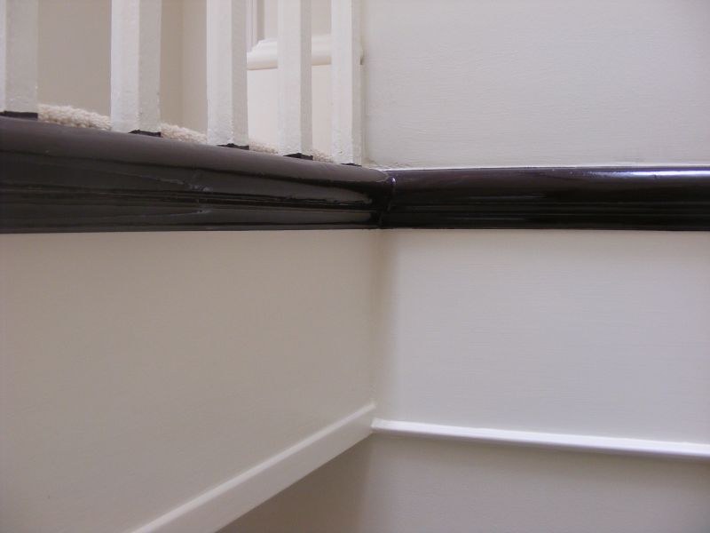Painted hallway ledge and woodwork details